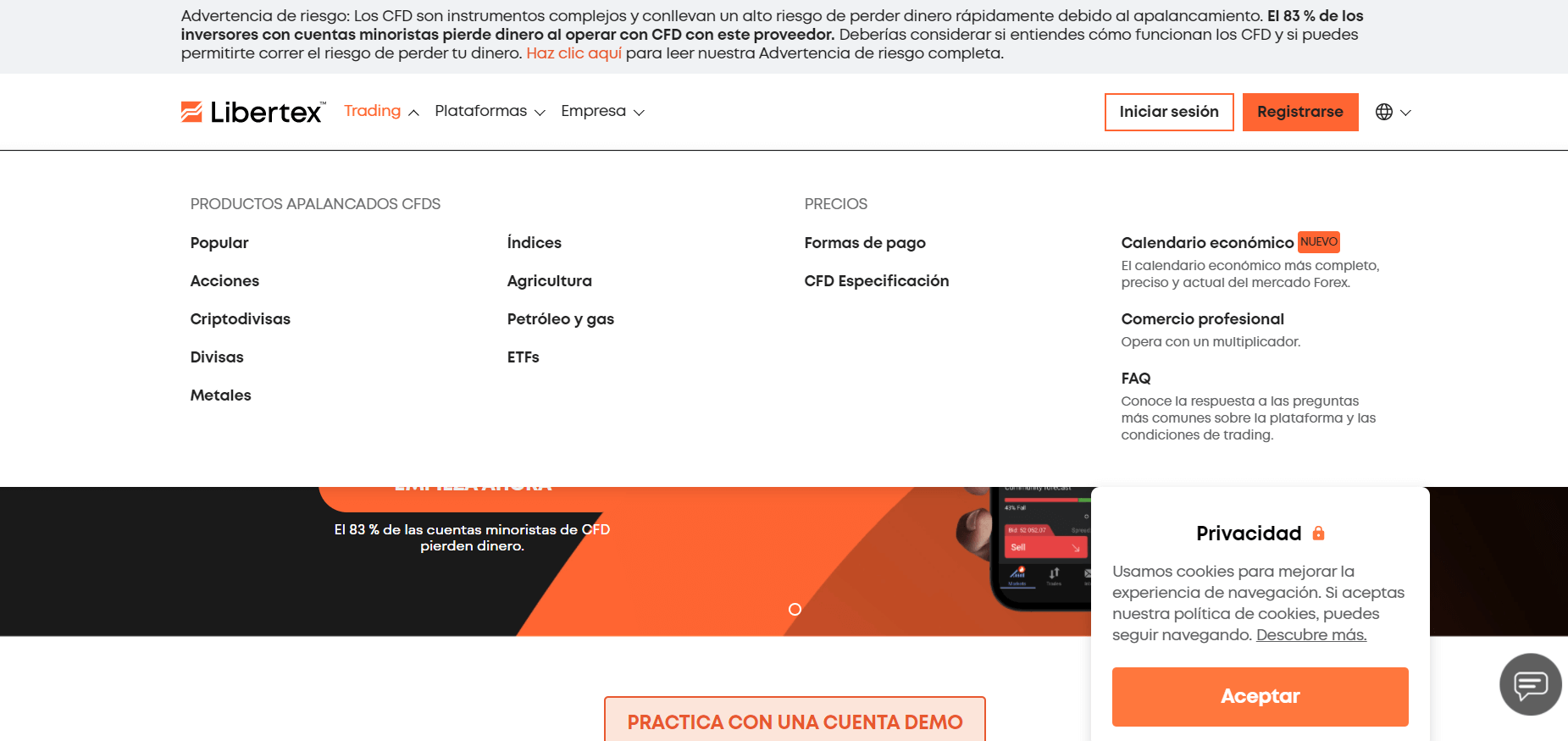 Libertex home page